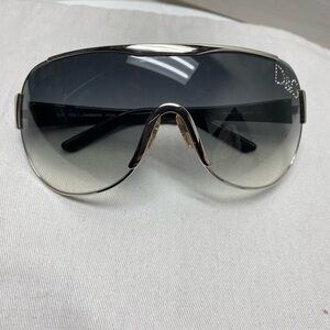 Dolce & Gabbana Women's Oversized Bling Sunglasses in Black and Silver 6011-B